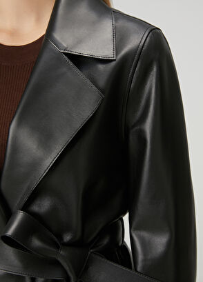 Beymen Club Siyah Beli Kuşaklı Süet Ceket - 6