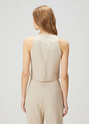 Beymen Club Beige Linen Vest - 6