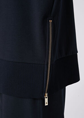 Beymen Club Teal Blue Knit Inserted Sweatshirt - 9