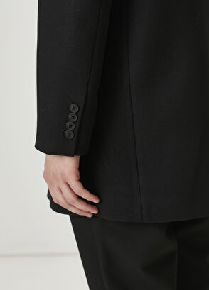 Beymen Club Siyah İtalyan Yün Kaşe Palto - 8