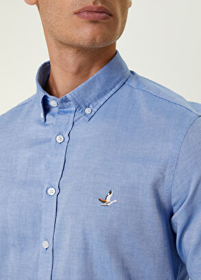 Beymen Club Slim Fit Koyu Mavi Oxford Gömlek - 5