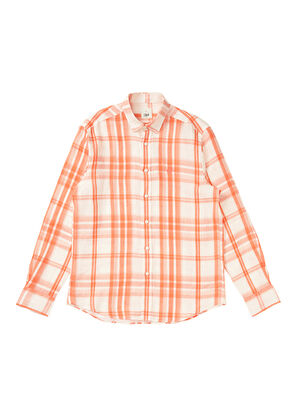 Beymen Club Comfort Fit Turuncu Ekose Desenli Keten Gömlek - 6