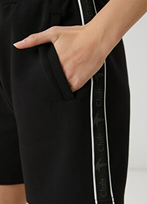 Beymen Club Black Logo Taped Jersey Shorts - 6