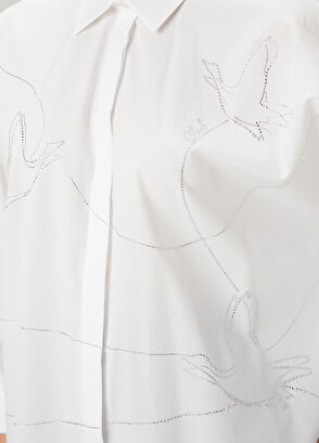 Beymen Club Beyaz Hotfix Detaylı Gömlek - 6