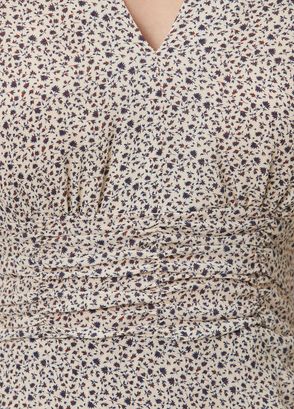 Beymen Club Beige Patterned Mini Dress - 5