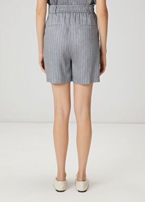 Beymen Club Grey striped linen blend shorts - 5
