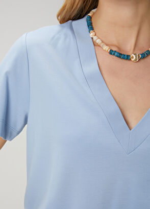 Beymen Club Mavi Basic T-shirt - 6