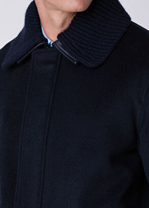 Beymen Club Navy Blue Wool Cachet Coat With Removable Sweater - 6