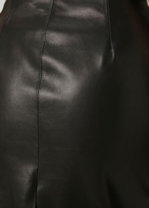 Beymen Club Siyah Midi Deri Etek - 5