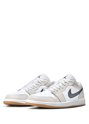 Air Jordan 1 Beyaz Erkek Deri Sneaker - Görsel 5