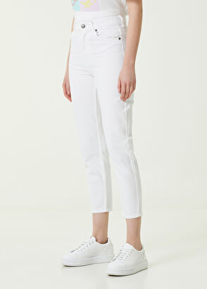 Beymen Club Slim Mom Fit Beyaz Jean Pantolon - 3