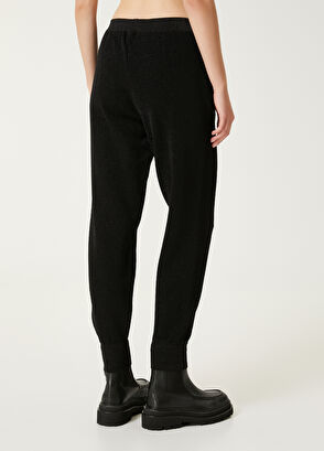 Beymen Club Black Glitter Textured Jogger Pants - 5