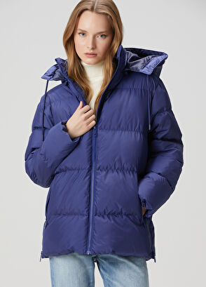 Beymen Club Midnight Blue Hooded Puff Coat - 4