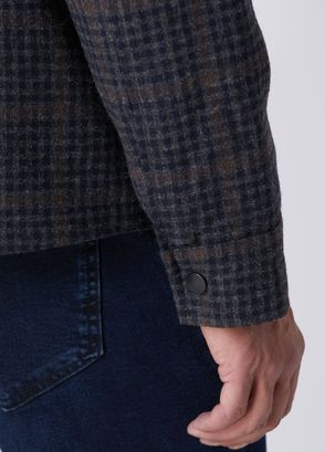 Beymen Club Anthracite Plaid Patterned Wool Overshirt - 7