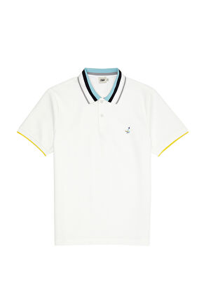 Beymen Club Comfort Fit Beyaz Polo Yaka Renkli Nakışlı T-shirt - 9