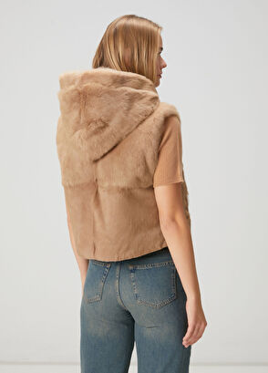 Beymen Club Camel Hooded Reversible Vest - 5