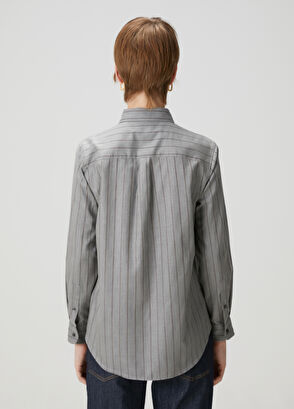 Beymen Club Gri Çizgili Gömlek - 5