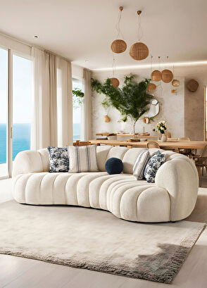 Bekaliving Bandung Bej Şönil Simetrik Kanepe - 7