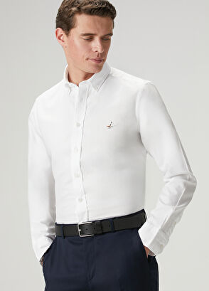 Beymen Club Slim Fit White Oxford Shirt - 5