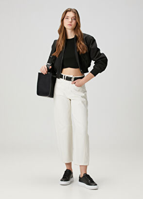 Beymen Club Black Crop Bomber Coat - 3