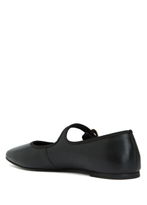 Beymen Club Mary Jane Black Buckle Leather Ballet Flats - 3