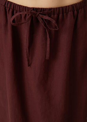 Beymen Club Midi Linen Skirt With Plum Laces - 5