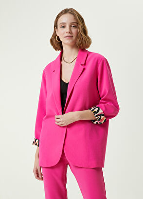 Beymen Club Fuchsia Leopard Lined Blazer - 4