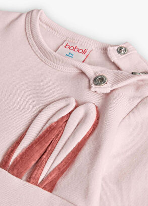 Boboli Pink Bunny Print Long Sleeve Top and Knitwear Pants Baby Girl Set of 2 - 5