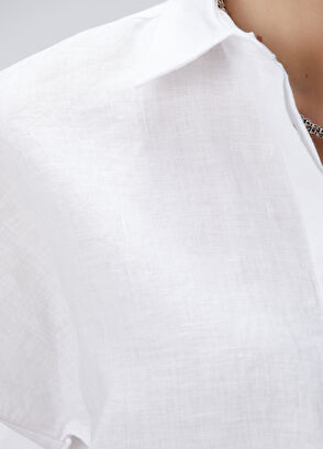 Network Beyaz Keten Gömlek - 6