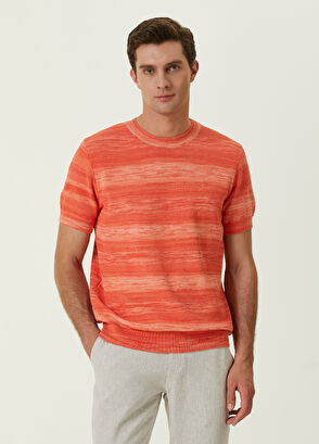 Beymen Club Turuncu İri Örgü Dokulu Kısa Kollu Kazak - 3