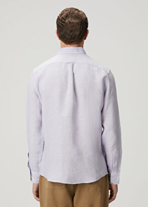 Beymen Club Lila Comfort Fit Keten Gömlek - 6