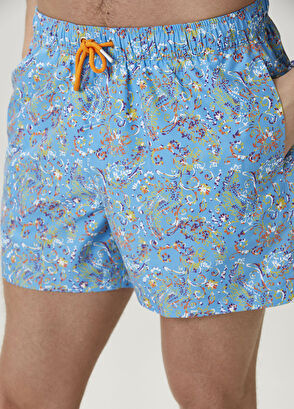 Beymen Club Light Blue Floral Print Swimwear - 6