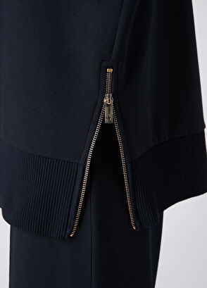 Beymen Club Teal Blue Knit Inserted Sweatshirt - 8