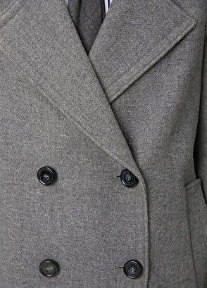 Beymen Club Grey Double-Breasted Wool Coat - 6