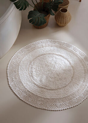 Irya Moon Ekru Banyo Paspası 120x120 cm - 6