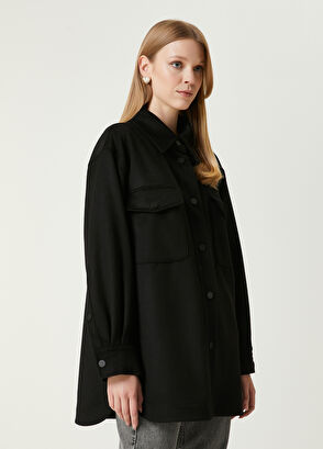 Beymen Club Black Wool Over Shirt - 4