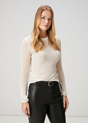 Beymen Club Krem İnce Kaşmir Basic Kazak - 4