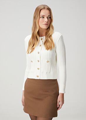 Beymen Club Kırık Beyaz Triko Ceket - 4