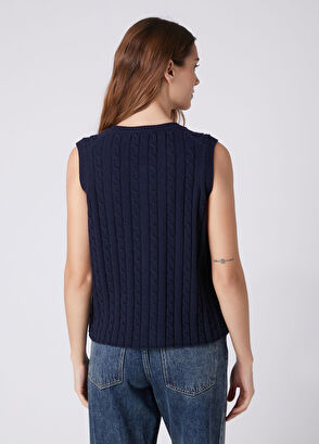 Beymen Club Navy Blue Knitted Wool Vest - 8