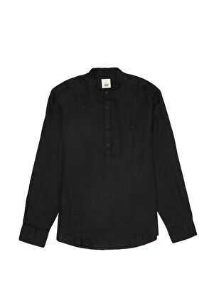 Beymen Club Comfort Fit Black Linen Shirt - 8