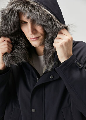 Lacivert Kapüşonlu Parka - Görsel 8