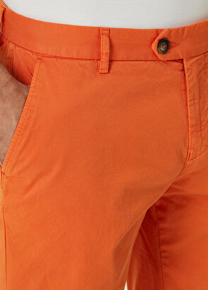Beymen Club Slim Fit Turuncu Twill Şort - 4