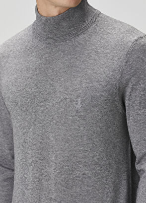 Beymen Club Gri Melanj Yarım Balıkçı Yaka Kazak - 6