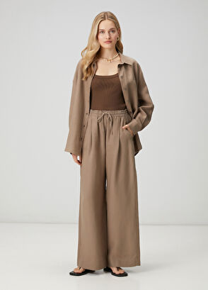 Beymen Club Oversize Vizon Keten Gömlek - 3