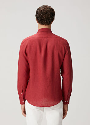 Beymen Club Cherry Comfort Fit Linen Shirt - 6