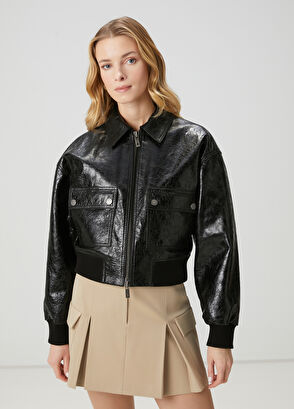 Beymen Club Black Leather Bomber Jacket - 4