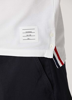 Thom Browne Beyaz Logo Detaylı T-shirt - 6