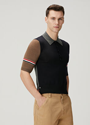 Thom Browne Lacivert Yün Polo T-shirt - 3