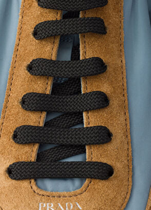 Prada Collapse Light Blue Re-Nylon and Suede Women's Sneakers - 6