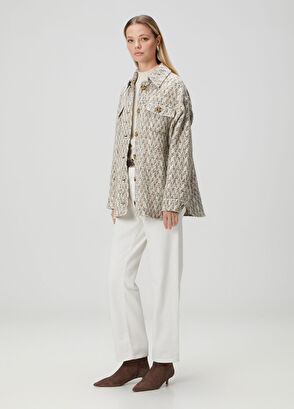 Vizon Yün Karışımlı Tweed Gömlek - Görsel 4